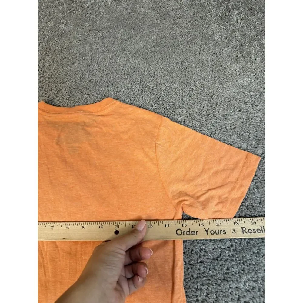 Tommy Hilfiger Shirt Boys Small 8-10 Orange Short Sleeve Tagless Logo Cotton